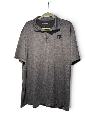 Port Authority Heathered Gray Performance Polo with Subtle Stripe